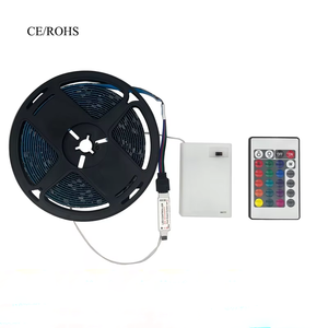 ไฟแถบ LED USB 5V RGB หลากสี24คีย์รีโมทคอนโทรลพร้อมกล่องแบตเตอรี่สำหรับพื้นหลังทีวีไฟบรรยากาศ - Product Image 1