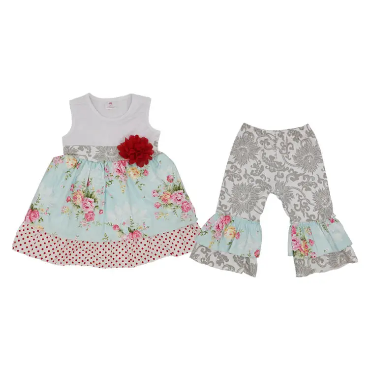 Vendita di fabbrica personalizzata nuovo stile abbigliamento per bambina per 100% cotone per bambina boutique set di abbigliamento per buona qualità