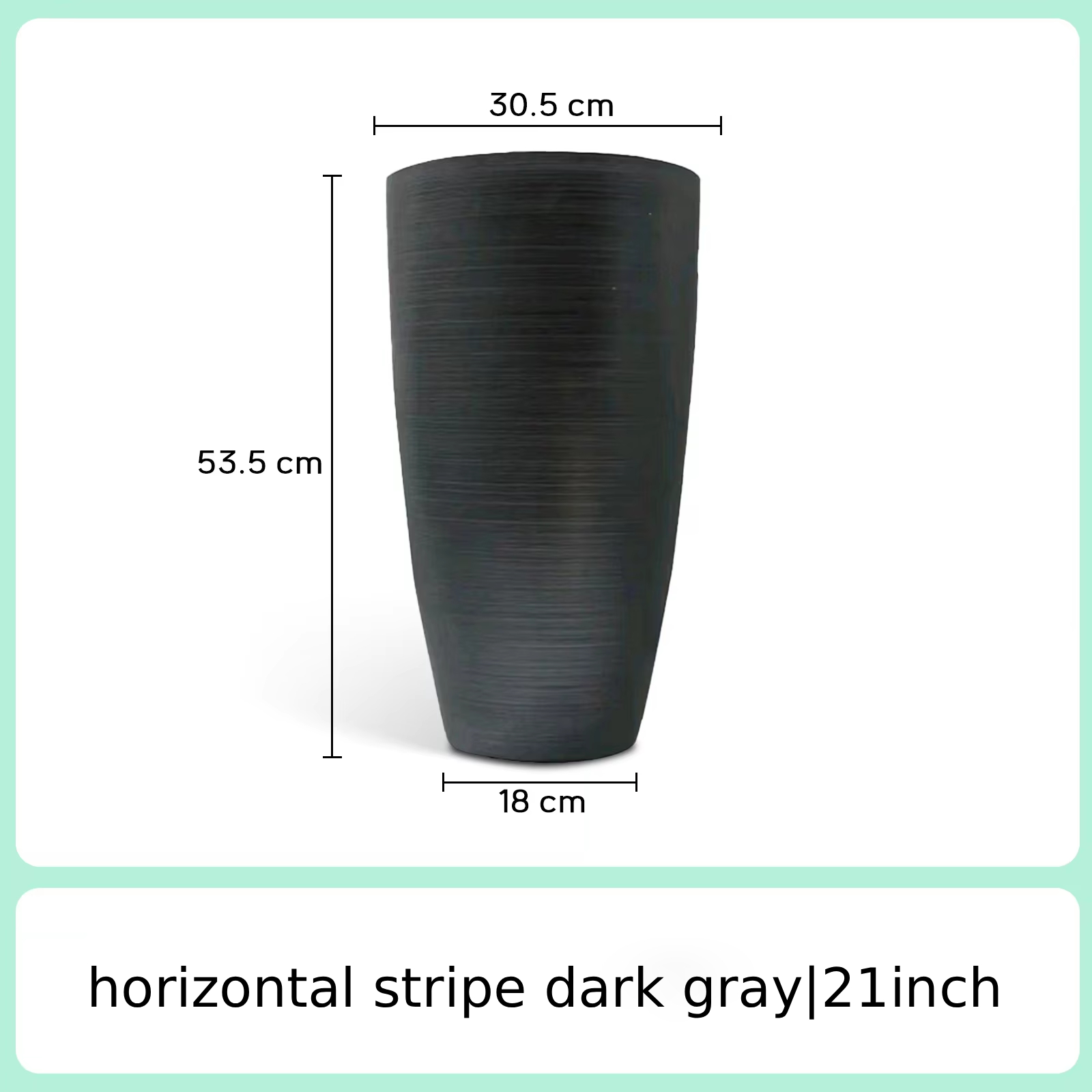 Bande horizontale de 21 pouces gris foncé