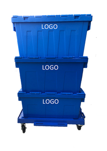 Cajón móvil de plástico PP sólido, tapa adjunta, contenedor logístico apilable con estilo, caja sólida, caja de almacenamiento de envío, uso de rotación - Product Image 3