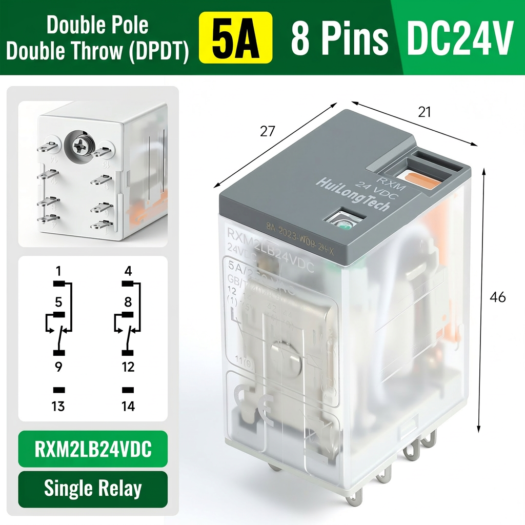RXM2LB2BD 8 broches DC24V 5A