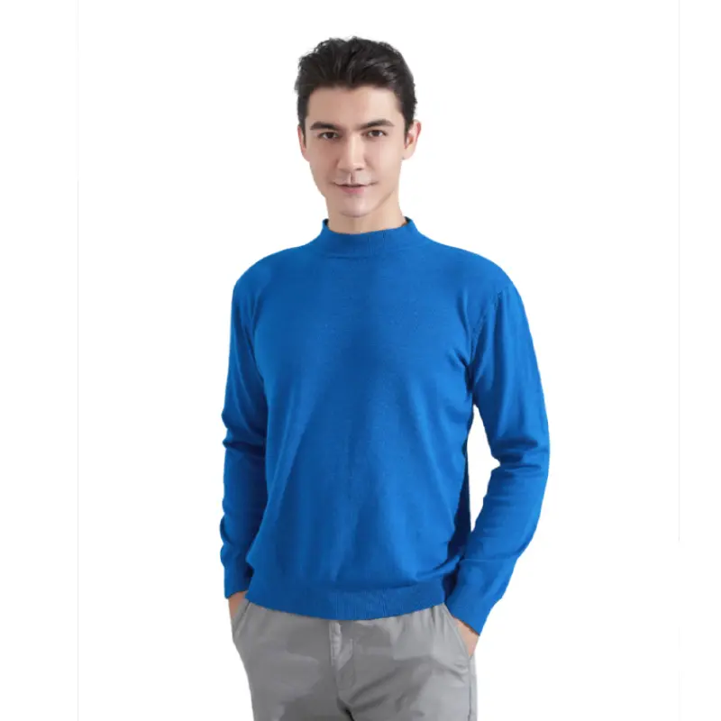 16 Colors Mens knitted Sweatshirts Pullover Tops Half Height Collar Warm Winter Sweater