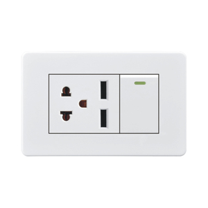 Noi tipo bianco Multi funzione universale Ac interruttore di alimentazione parete 3-pin interruttore a parete e presa di corrente - Product Image 1