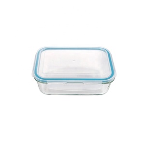 <strong>Rectangular</strong> Glass <strong>Container</strong> Airtight Lunch Bento Box with Plastic Cover - Product Image 4
