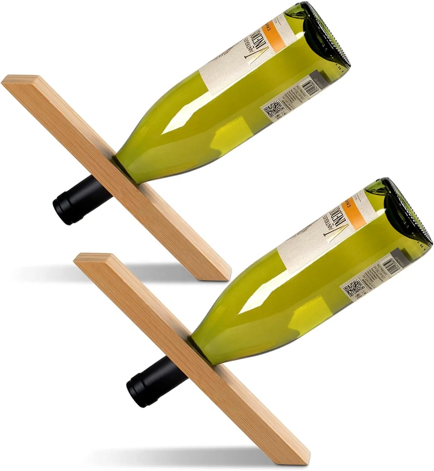 Expositor de suporte para garrafa de vinho de bambu personalizado criativo, suporte único para garrafa de vinho, decoração simples, amostra disponível
