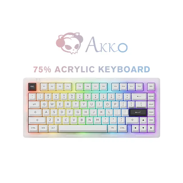 ACR Pro75 AKKO 컴퓨터 키보드 75% 레이아웃 RGB 백라이트 아크릴 CNC 기계식 키보드