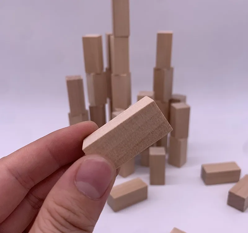 Legno non finito creazione di legno faggio blocchi di impilamento gioco rettangolo di legno per l'artigianato