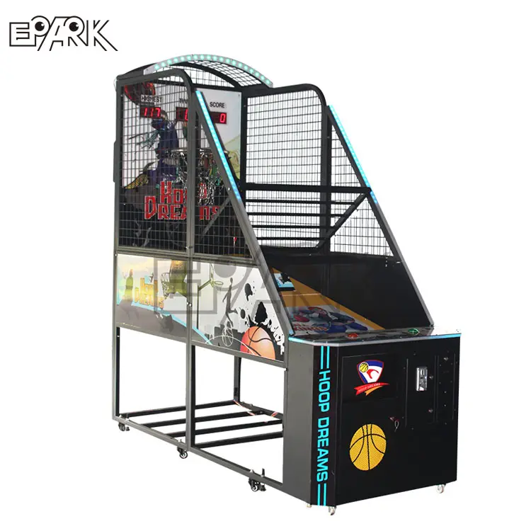Máquinas de parque de diversión extrema con temporizador, EPARK, máquina de juego de baloncesto callejero plegable para arcade