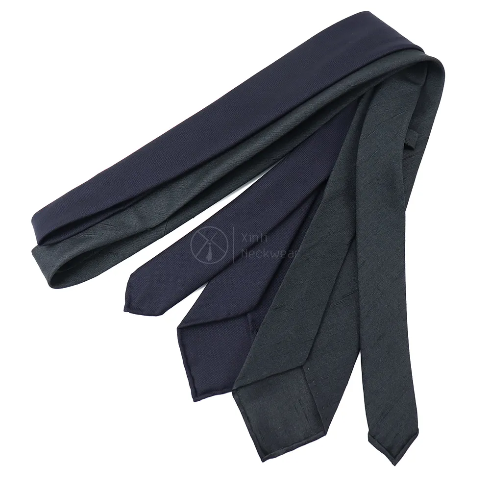 Di lusso nero Navy Designer bel ricamo collo cravatta di seta qualità arrotolato a mano cravatte semplici per gli uomini