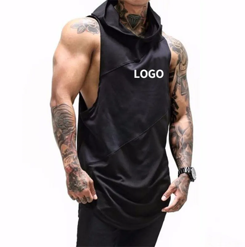 Vedo Fitness Vest Dropshipping Custom Logo 95% Cotton Sports T Shirt Men Workout Clothing Sleeveless GYM Hoodie ShirtPopular