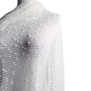 White See Through Warp Knitting <strong>Mesh</strong> <strong>Fabric</strong> with Transparent Sequin for Garment Making - Product Image 1