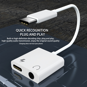 2合1 USB C型转换器至3.5毫米AUX插孔适配器充电音频电话适配器 - Product Image 3