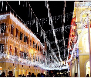 Luce impermeabile della stringa della ghirlanda della fata della tenda del ghiacciolo di natale per la decorazione della festa di natale