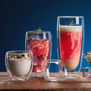 热卖咖啡杯礼品盒双壁玻璃杯<span class=keywords><strong>2</strong></span>套4 pcs绝缘威士忌玻璃杯咖啡杯热销