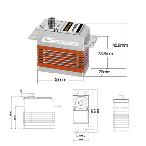 Le risposte servo ingranaggi in metallo standard di 360 gradi di rotazione continua analogico con encoder magnetico - Product Image 5