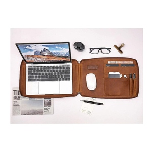 Factory Custom <strong>A4</strong> Leather <strong>Conference</strong> Presentation <strong>Folder</strong> Gift Portfolio Document Binder File <strong>Folder</strong> Laptop Bag - Product Image 4
