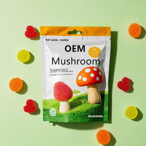 Nhãn hiệu riêng Vegan Đông Trùng Hạ Thảo Reishi & sư tử bờm nấm Gummies pha trộn nootropic não bổ sung cho phụ nữ - Product Image 1
