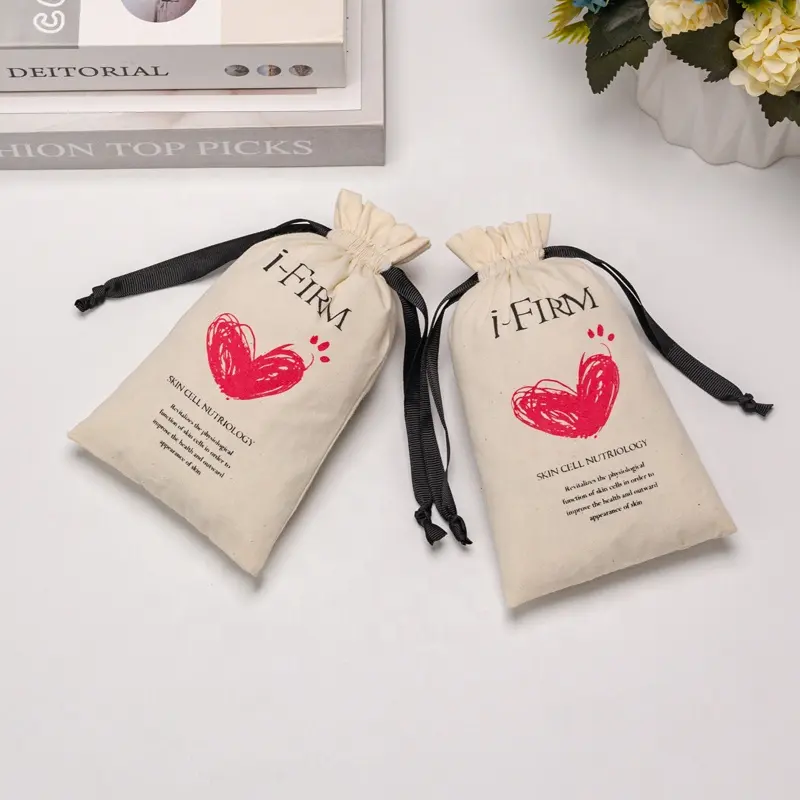 Custom Wholesale Drawstring Cotton Dust Bags For Handbags Jewelry Clothes Shoes Drawstring Luxury Dust Bag For Dress