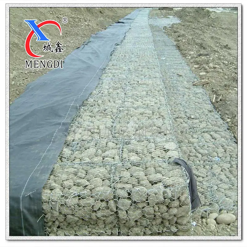 2x1x1 tinggi seng dilapisi panas dicelup galvanis Gabion kawat heksagonal kotak batu jala untuk pagar dinding kandang