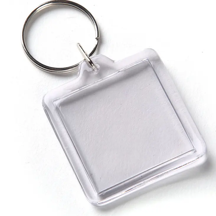 Piazza acrilico trasparente anello chiave spot per il commercio all'ingrosso anello chiave del pendente personalizzato trasporto di goccia TP-22114