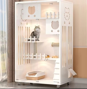 Işık lüks E fabrika fiyat kedi otel büyük evcil hayvan sandığı kedi kafesi kedi ev Pet dükkanlar için çekmece ile kafesleri - Product Image 4