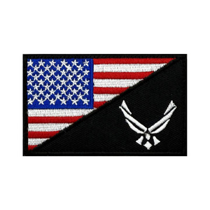 Thêu thân thiện với môi handmade cảm thấy chúng tôi cờ sắt-on vá với PU cho chúng tôi và Hải Quân loạt Quilting vải trong kho cho mũ - Product Image 5