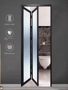 Vitral Personalizado Dobrável À Prova De Som Vidros Pequenos Acordeão Portas Slim <span class=keywords><strong>Frame</strong></span> Interior Bifold Porta