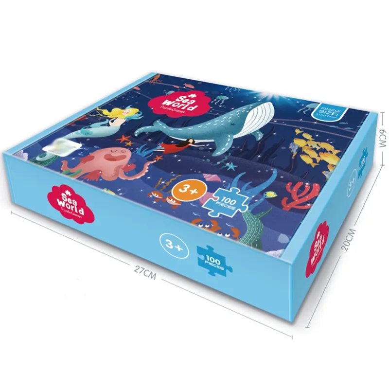 Giocattoli educativi Personalizzato del mondo del Mare di 100pcs Jigsaw Puzzle Intelligente di Puzzle FAI DA TE per i bambini