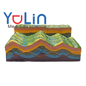 Escuela de recursos didácticos Geología modelo molecular de madera Estructura de placa y modelo de morfología de superficie Pantalla tectónica de placa