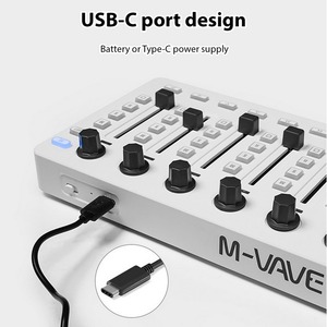 Control MIDI Consola mezcladora MIDI con 43 botones 8 perillas 8 Botones Conexión BT Batería/Alimentación tipo C - Product Image 3