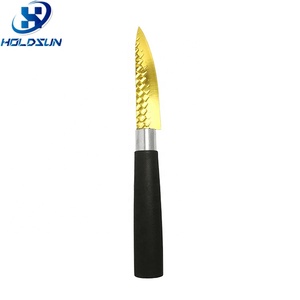 Mãi Mãi Sắc Nét 3.5 Inch Vàng Titan Thép Không Gỉ Trái Cây gọt Dao Với Tay Cầm Màu Đen Cho Nhà Bếp Sử Dụng - Product Image 4
