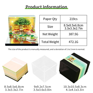 促销纪念品纸激光切割固定便签定制记事本，印有徽标，隐藏3d模型 - Product Image 6