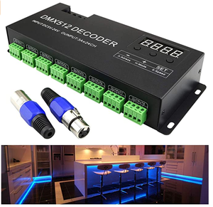 Светодиодный контроллер RGBW DMX512 декодер 8A цветных (RGB) светодиодных лент индикаторы контроллера декодер диммер драйвер DC12-24V светодиодные ленты свет этапа USB контроллер