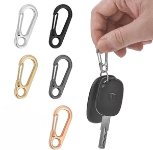 Tiny Alloy Clips Paracord Keychains Spring Loaded Lock Gate Carabiner Snap <strong>Hook</strong> Clip for Work Car Keys Ring Belt <strong>Loop</strong> Dog Tags - Product Image 1