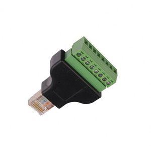 Adaptador de tornillo de conector de terminal Av de bloque de 8 pines de red RJ45 macho de uso fácil - Product Image 3