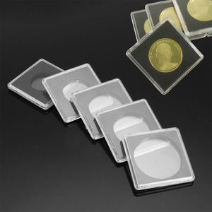 Kare sikke kapları 2x2 sikke ek tutucu tamamen şeffaf sikke kapsül ayarlanabilir conta ile saklama kutusu - Product Image 3
