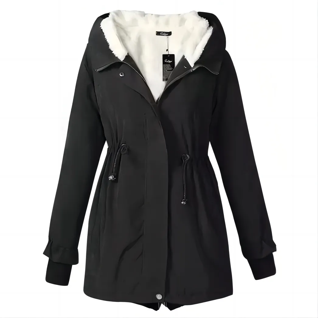 Grande veste chaude en coton pour femmes, automne et hiver, coupe-vent, épais, sweat à capuche mi-long, veste d'hiver en coton