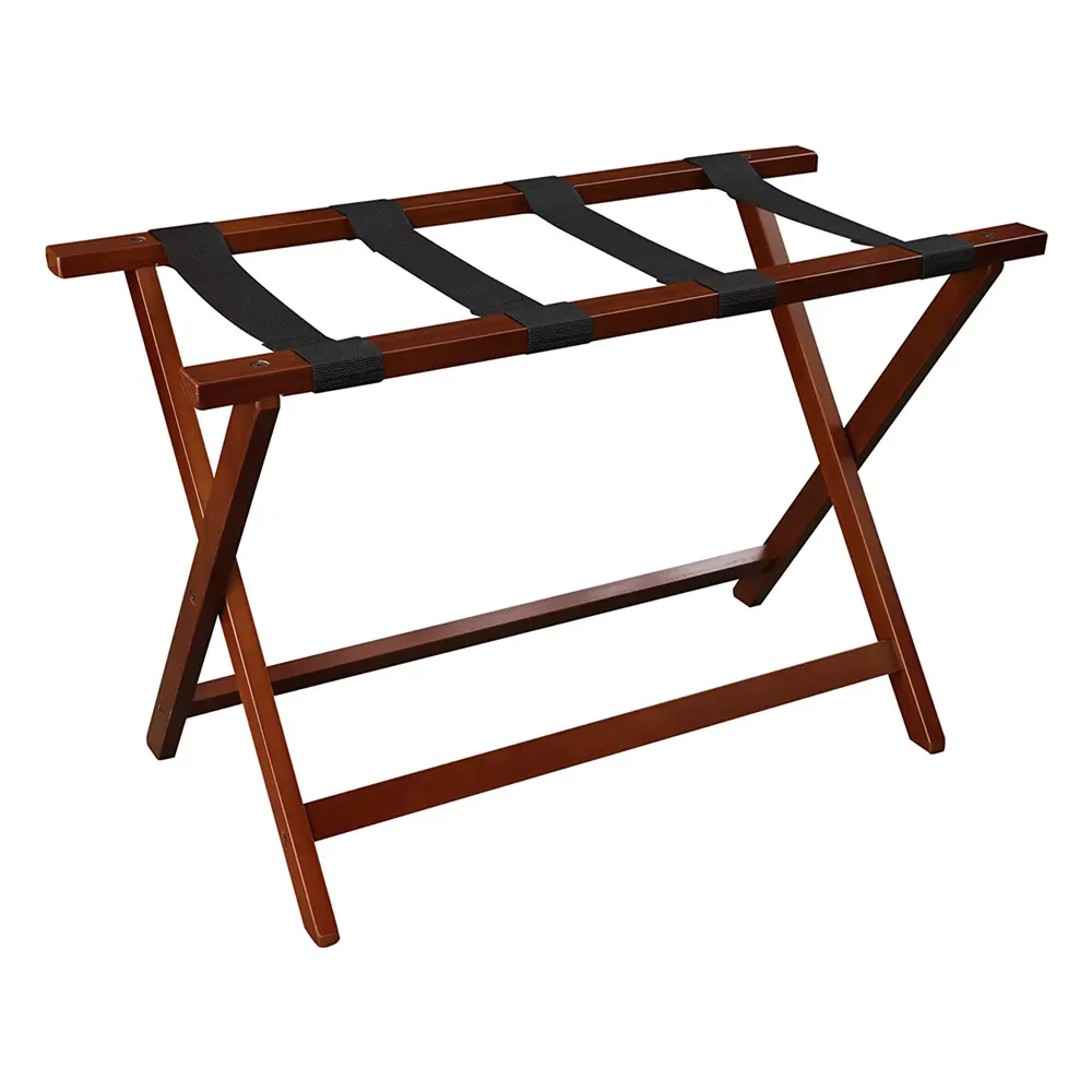 Wood Folding Luggage Rack Luggage Stand for Suitcase for Home Bedroom Guestroom