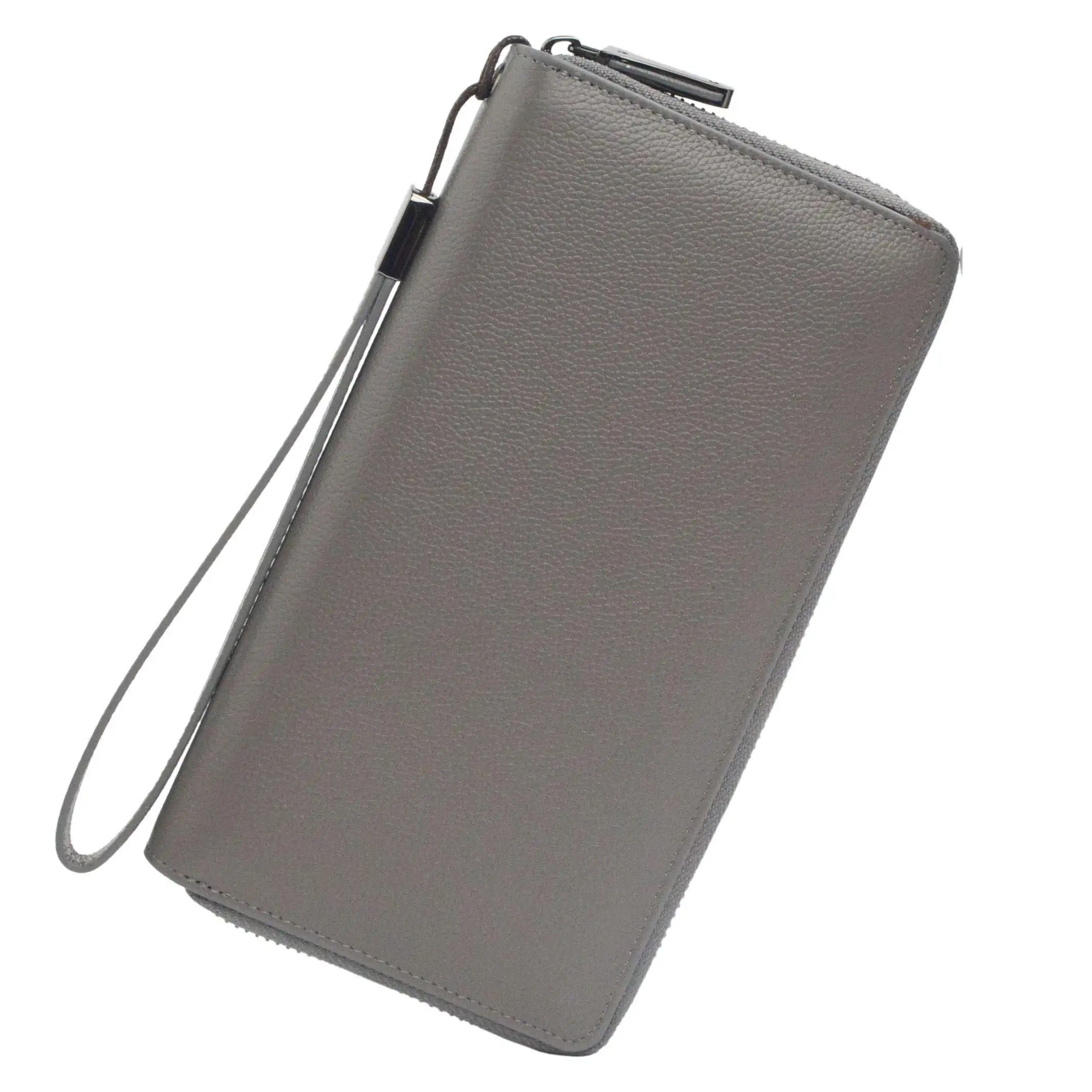 Custom in pelle di grande capacità da donna borsa da viaggio RFID blocco Zip Around portafoglio frizione con tasca per cellulare
