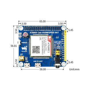 Waveshare A7600C1 LTE Cat-1 HAT para Raspberry Pi, módulo 4G de baja velocidad, soporte 2G GSM/GPRS, posicionamiento LBS - Product Image 6