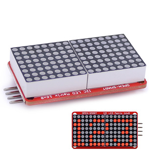 OPEN-SMART 0.8 "pollici 16x8 I2C LED modulo Display a matrice di punti rosso LED per Arduino