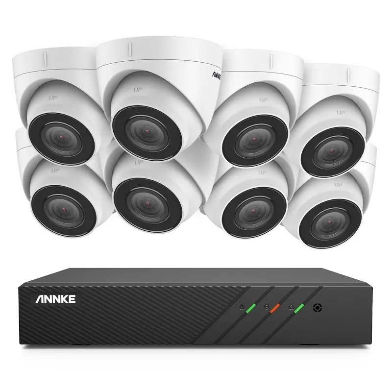 8CH Poe Nvr Security System 5MP Thuis Ip Cctv Torentje Camera Met Microfoon Exir 2.0 Nachtzicht Bewakingscamera Systeem