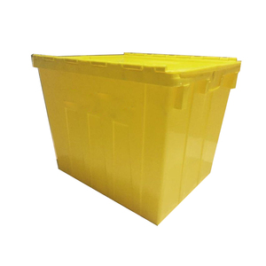 Contenedor de distribución de gran tamaño con tapa con bisagras Contenedores de almacenamiento Contenedor de plástico apilable con tapa adjunta de plástico grande - Product Image 3