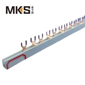 Earth/ground 40A 63A 80A 100A Distribution Fork Furcate <strong>U</strong> <strong>Type</strong> Copper <strong>Busbar</strong> Terminal Block for C45 Circuit Breaker - Product Image 4