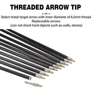 SPG Pure Carbon Arrow <strong>Archery</strong> 300 Spine 32 Inch Compound Recurve Bow Hunting Practice Fiber Plastic Vanes Nock Metal Point - Product Image 4