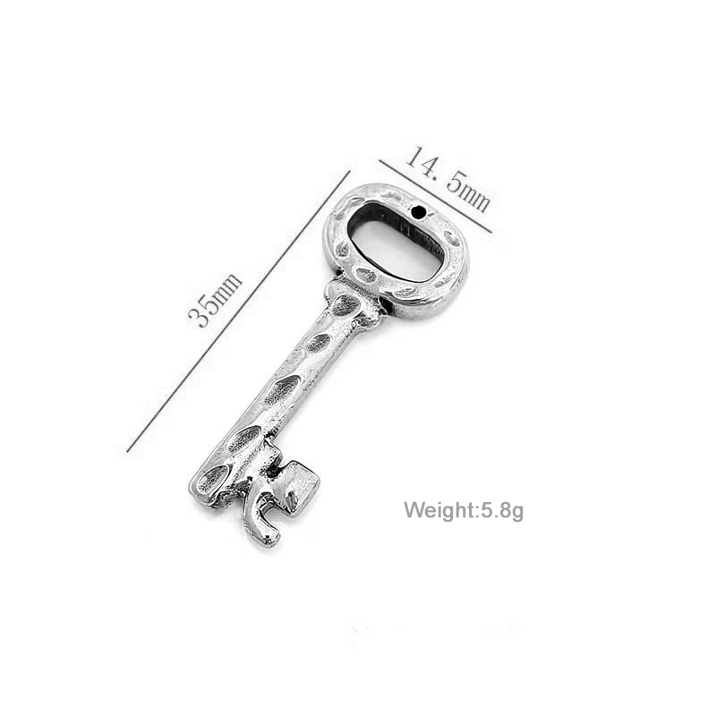 2 pièces breloque clé martelée argent
