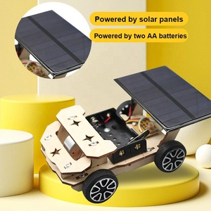 DIY Mini güneş kablosuz uzaktan kumanda araba oyuncak bilim eğitici oyuncak montaj RC oyuncaklar ahşap otomobil araç modeli çocuklar için - Product Image 2