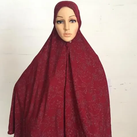 Toptan türkiye pakistan yumuşak baskılı müslüman kadınlar namaz türban islam giyim başörtüsü Abaya Khimar için bayan başörtüsü khimar