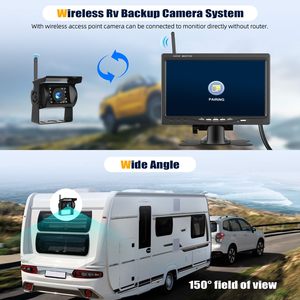Sistema de cámara de respaldo de vehículo inalámbrico 7 pulgadas IP68 Monitor de visión nocturna impermeable Vista trasera frontal para camión RV Van 1 año - Product Image 2