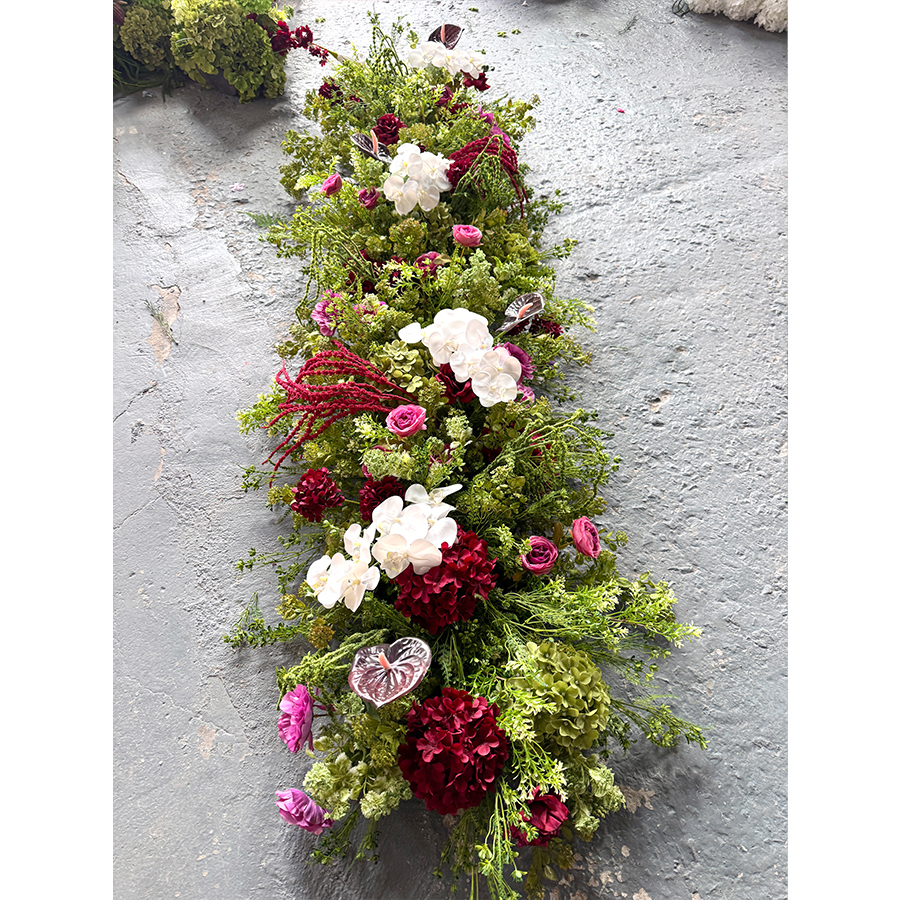 Chemin de table à deux fleurs